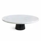 Modern Cake Stand in Carrara Marble and Marquinia Made in Italy - Spino Viadurini