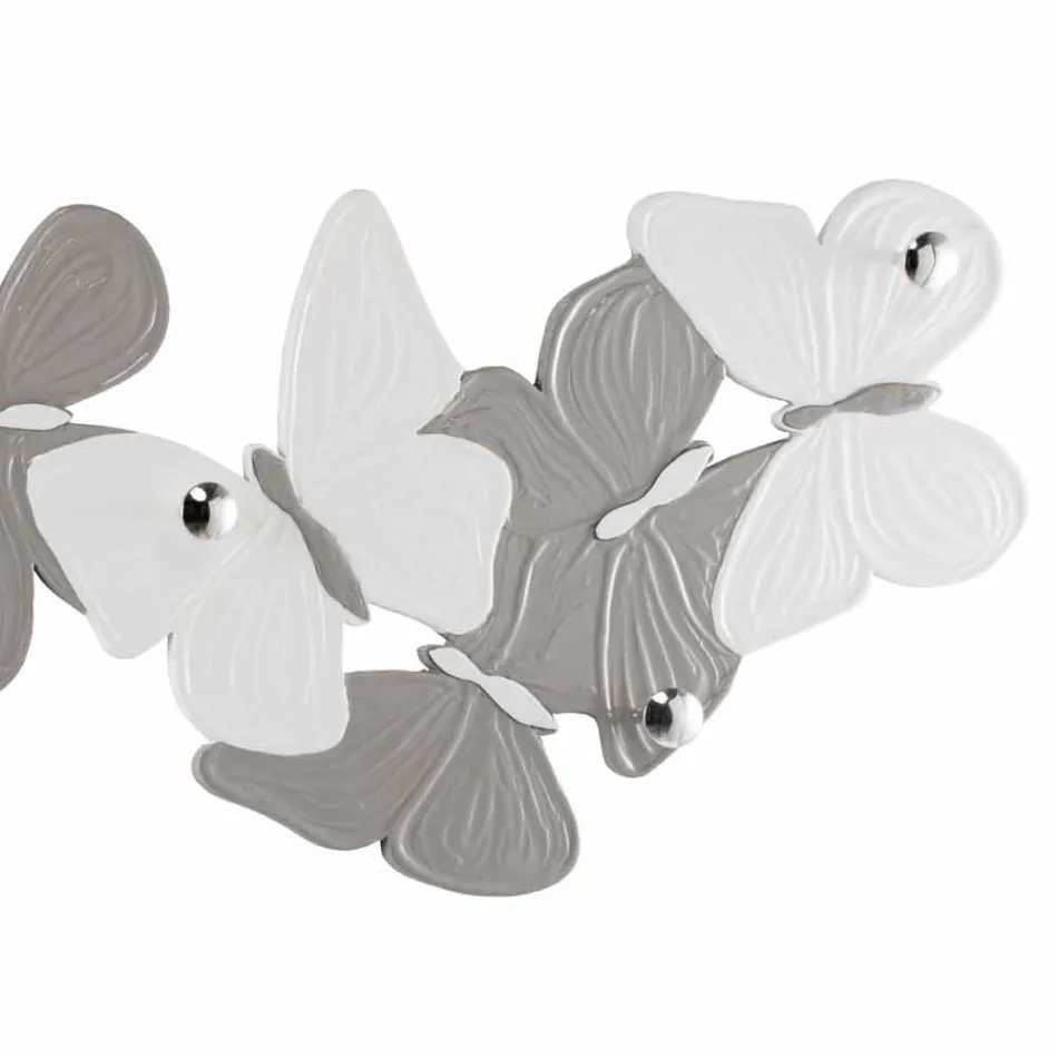 Wall hanger with design butterflies 5pomelli made in Italy Brice Viadurini