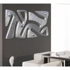 Wall hanger by hand decorated with silver leaf design Holt Viadurini