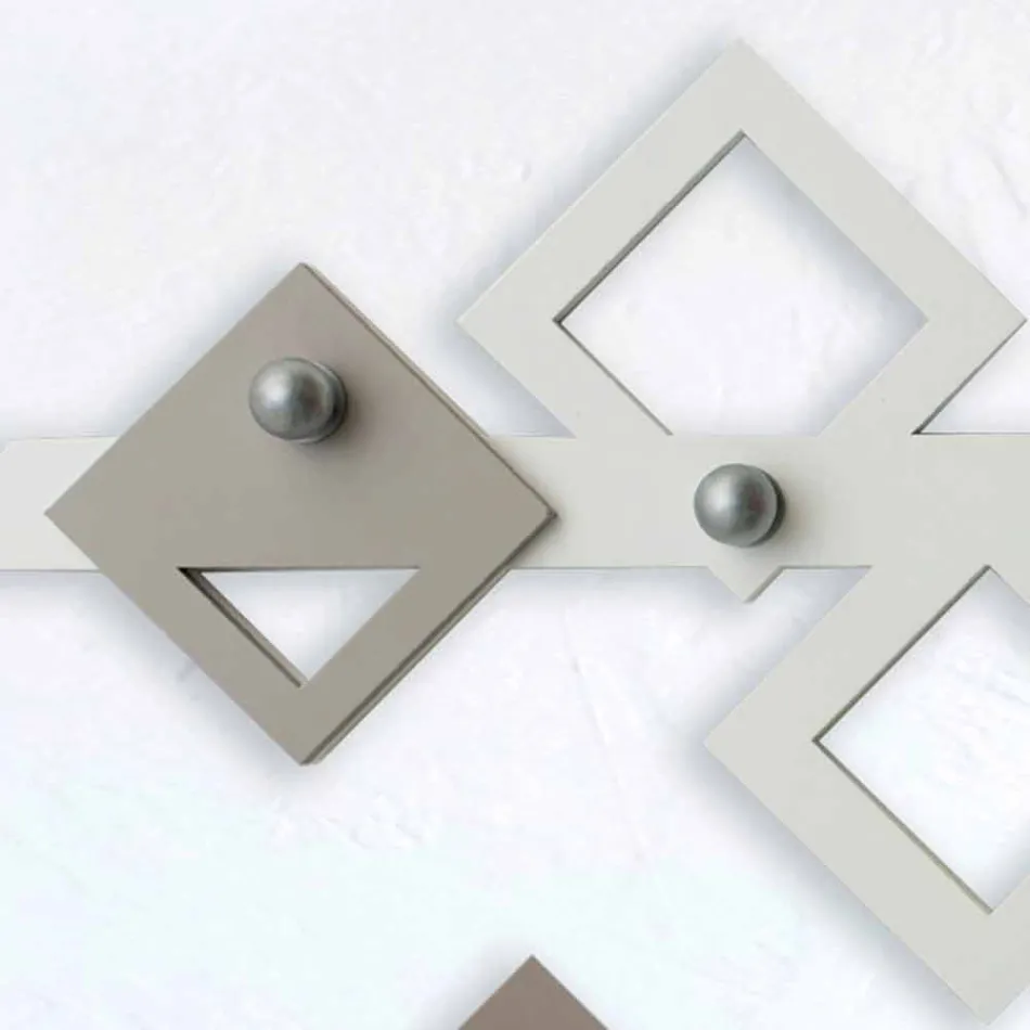 Wall Hanger in White and Beige Wood with Modern Geometric Design - Klimt Viadurini
