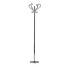 5 Arms Floor Coat Rack Steel and Transparent Acrylic - Gloriano Viadurini