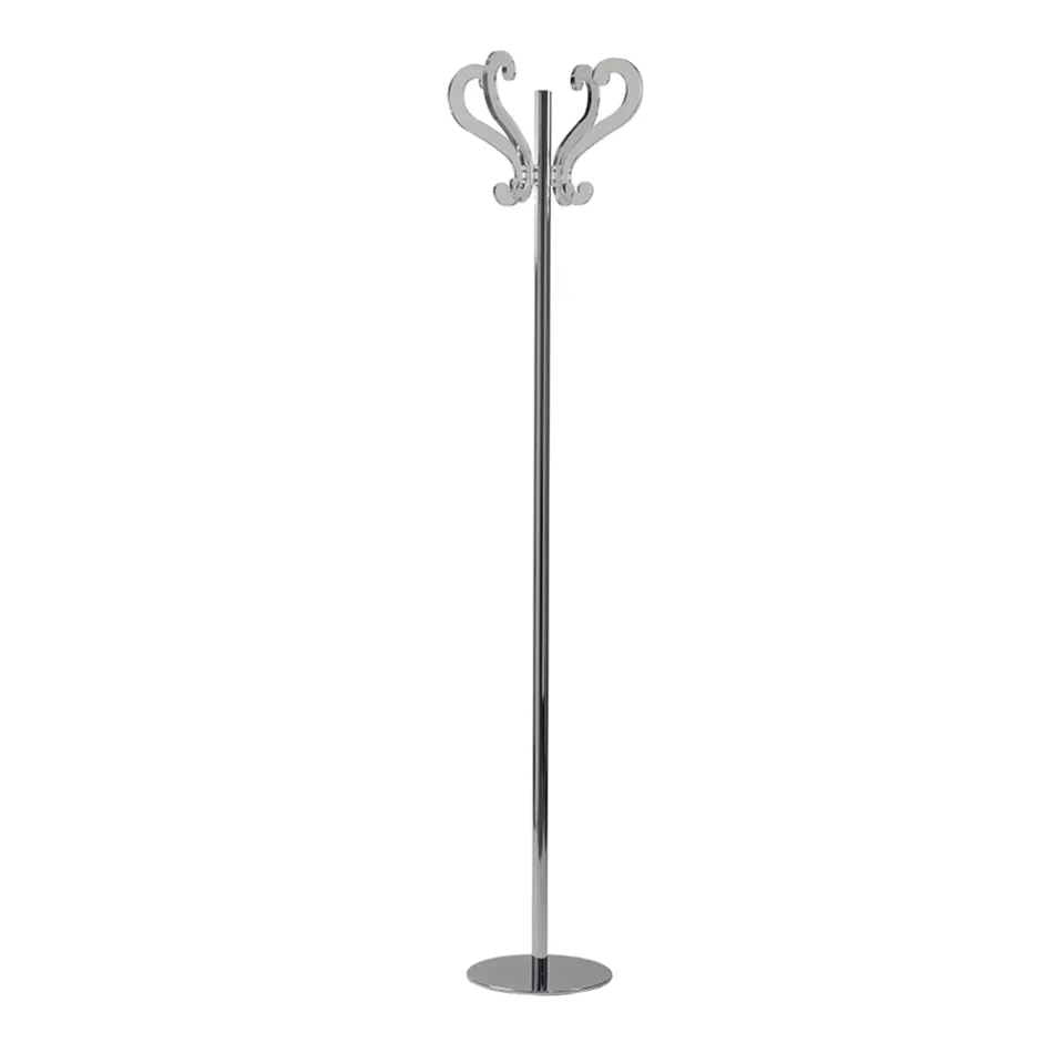5 Arms Floor Coat Rack Steel and Transparent Acrylic - Gloriano Viadurini