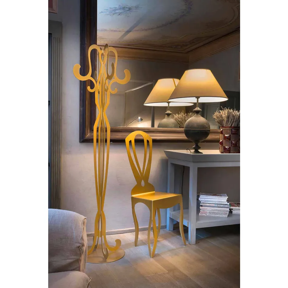 Eight Hook Iron Design Coat Stand Made in Italy - Giunone Viadurini