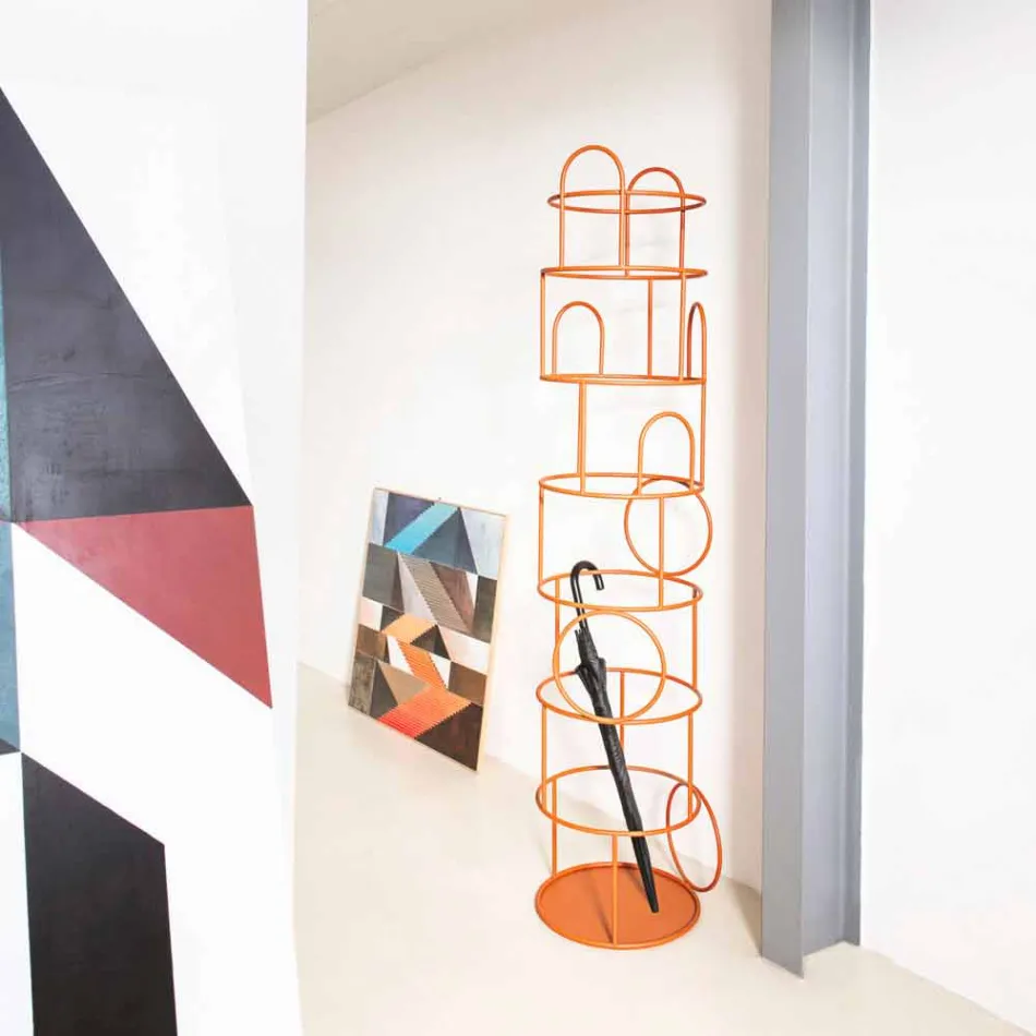 Design Coat Stand in Colored Steel Made in Italy - Vituzzo Viadurini