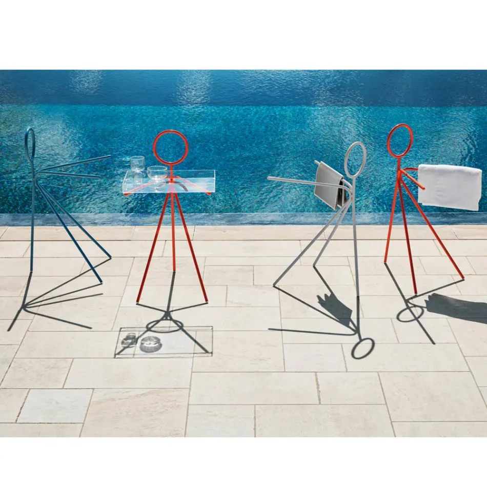 3 Pieces Steel Coat Stand Made in Italy - Steward by Myyour Viadurini