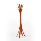 Modern Design Black Steel Coat Hanger Covered in Leather - Nature Viadurini