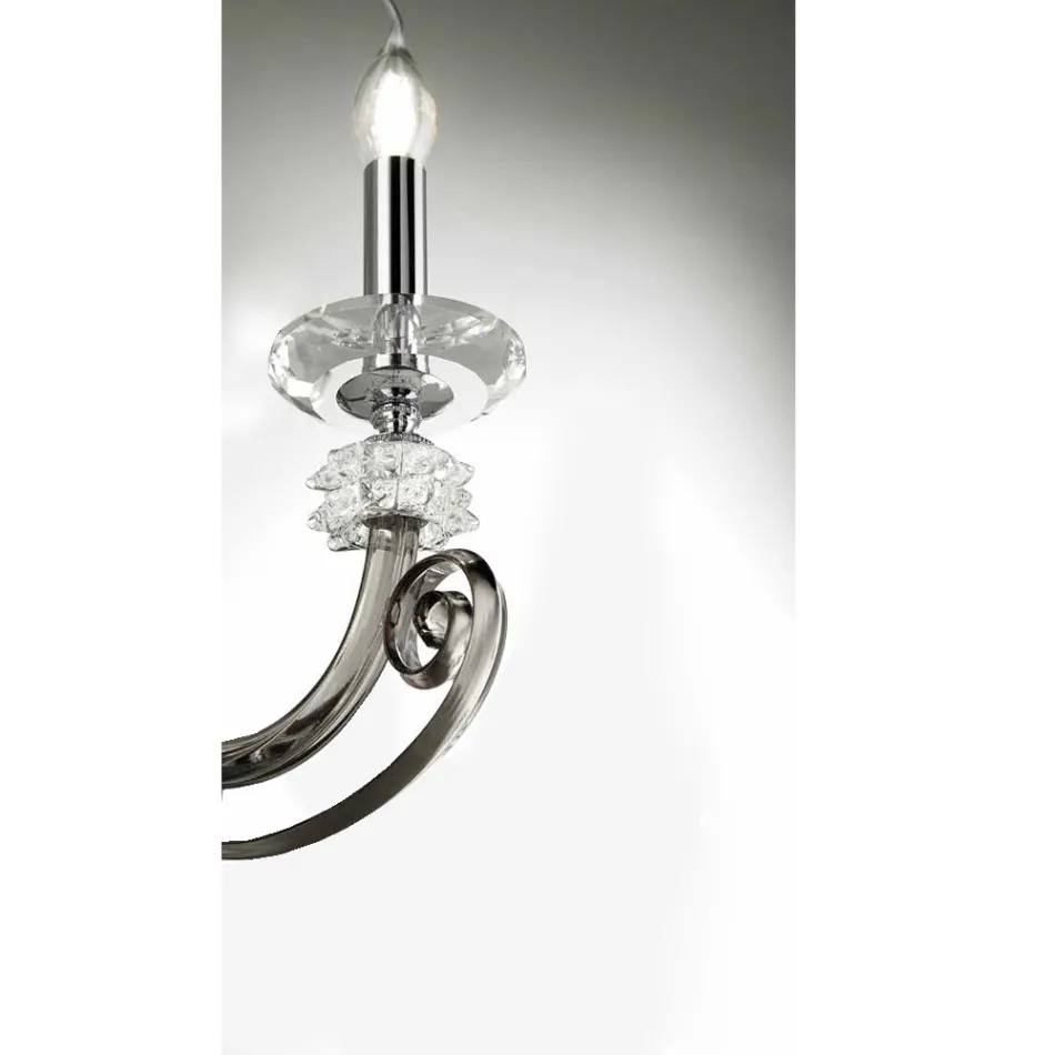 3 Lights Wall Lamp in Blown Glass and Classic Luxury Optical Crystal - Cassea Viadurini