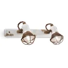 Wall Lamp with 2 Industrial Artisan Spotlights in Iron and Ceramic - Loft Viadurini