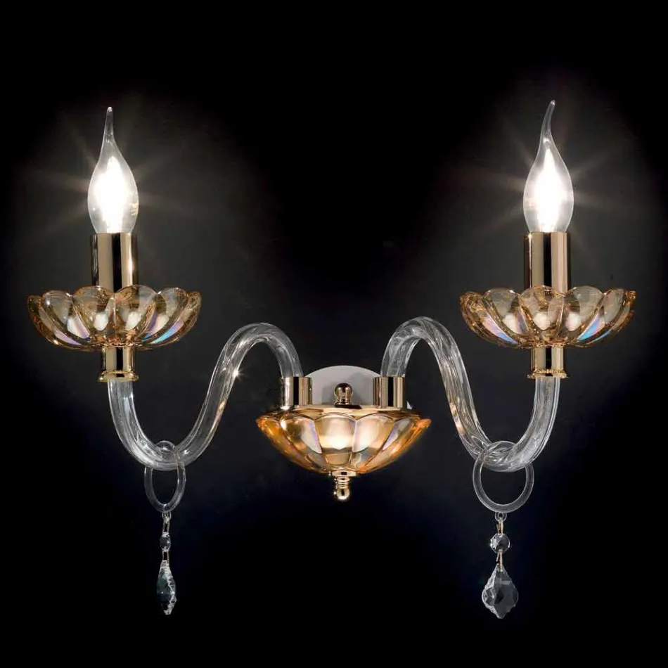 Classic 2-way light crystal glass and Belle glass applique Viadurini