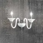2 Lights Wall Lamp in Italian Artisan Glass Classic Style - Mindful Viadurini