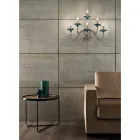 Classic 6 Light Wall Lamp in Glass, Crystal and Luxury Metal - Flanders Viadurini