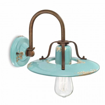 Applique country spotlight in metal and ceramic Gladys Ferroluce Viadurini