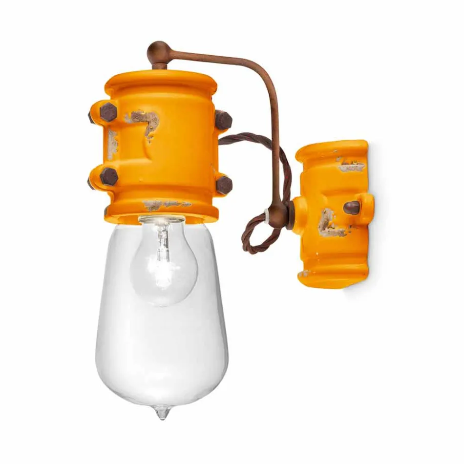 Applique urban style spotlight in handicraft ceramic Beth Ferroluce Viadurini