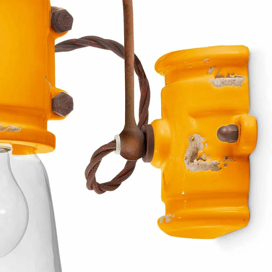 Applique urban style spotlight in handicraft ceramic Beth Ferroluce Viadurini