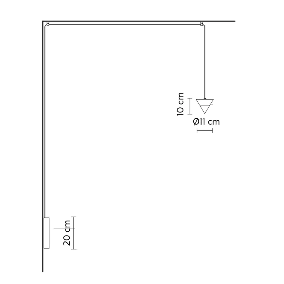 Wall Light in Black Aluminium and Cone Great Minimal Design - Mercado Viadurini