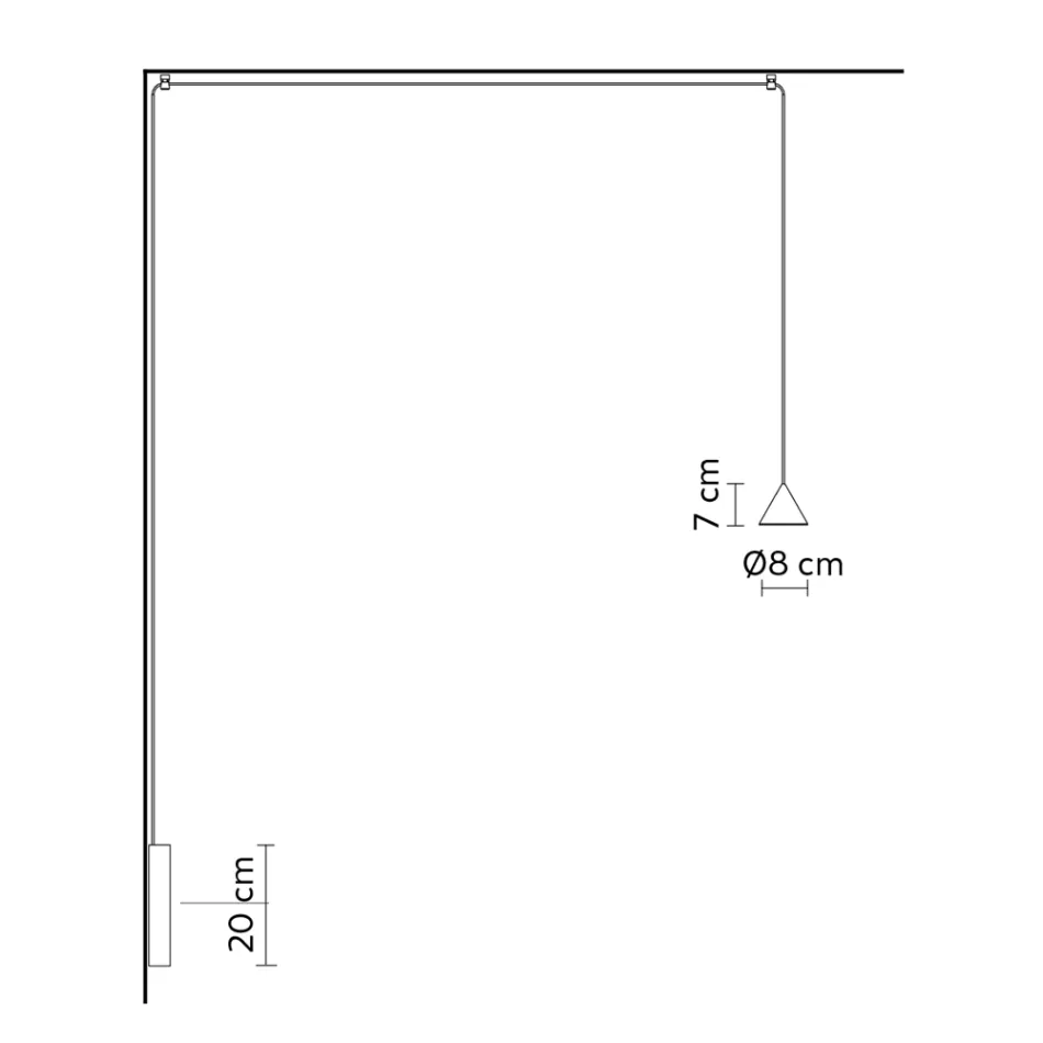 Wall Lamp in Black Aluminium and Cone Small Minimal Design - Mercado Viadurini