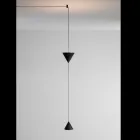 Wall Lamp in Black Aluminium and Double Cone Minimal Design - Mercado Viadurini