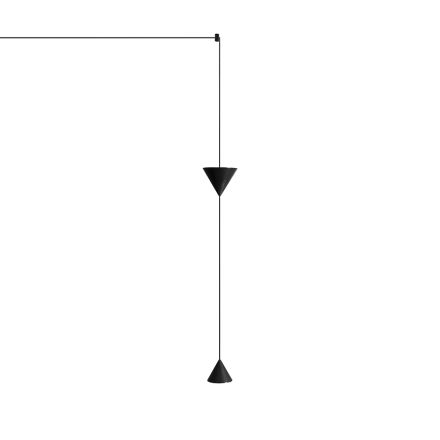Wall Lamp in Black Aluminium and Double Cone Minimal Design - Mercado Viadurini