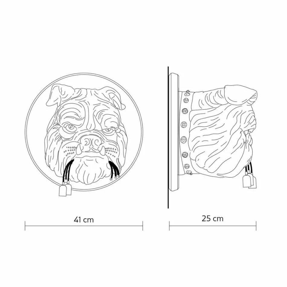 Wall Sconce with 3 Lights in Grey or White Ceramic Modern Design - Dogbull Viadurini