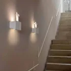 Wall Sconce with 3 Led Lights in Matt White Ceramic with Umarell - Ometto Viadurini