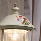 Aluminium Garden Wall Light with Hand Painted Flowers - Bari Viadurini