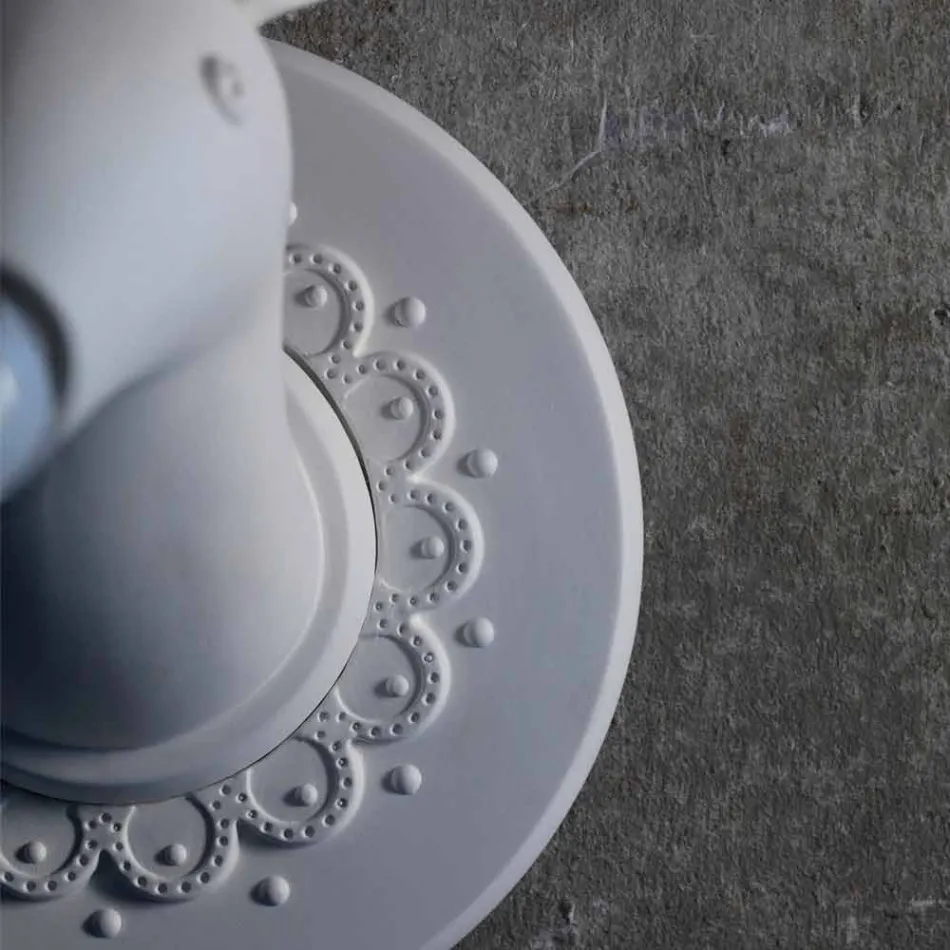 Wall Applique in Matt White Ceramic Modern Design in Cervo - Memento Viadurini