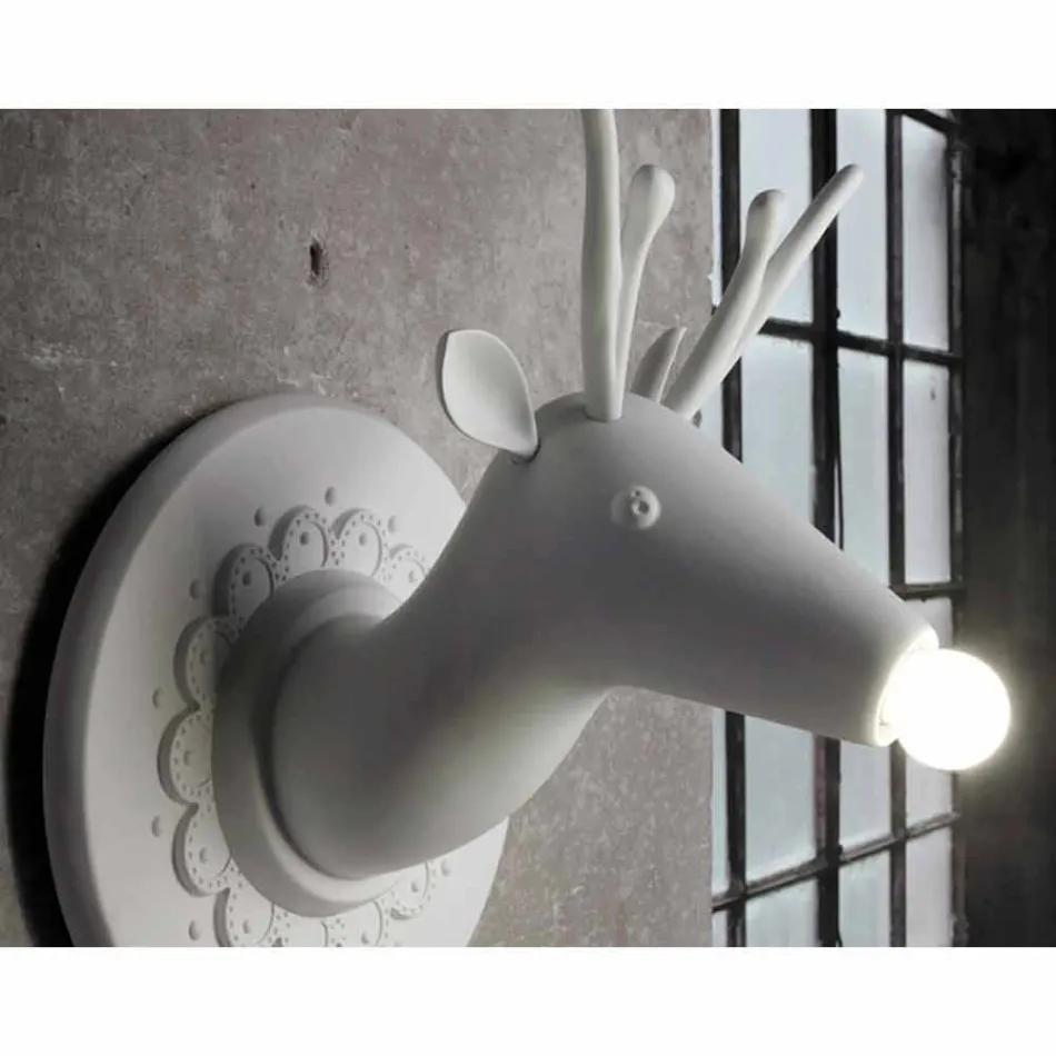 Wall Applique in Matt White Ceramic Modern Design in Cervo - Memento Viadurini