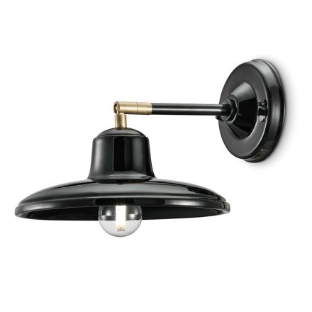 Wall Sconce in Black Ceramic and Iron Industrial Vintage Design - Bew Viadurini