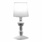 Wall Lamp in Paintable Ceramic and Lampshade in White Linen - Cadabra Viadurini