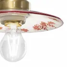 Vintage Design Wall Light in Iron and Hand Painted Ceramic - Asti Viadurini