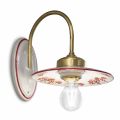 Vintage Design Wall Light in Iron and Hand Painted Ceramic - Asti
