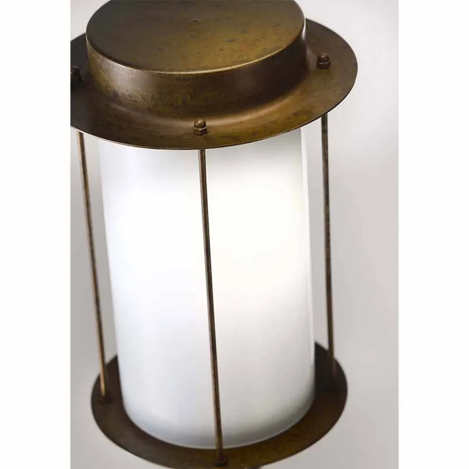 Outdoor Wall Lamp in Brass and White Glass - Loggia by Il Fanale Viadurini