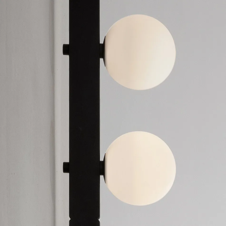 Design Wall Lamp in Black Aluminium with Spheres and Spotlights - Exodus Viadurini