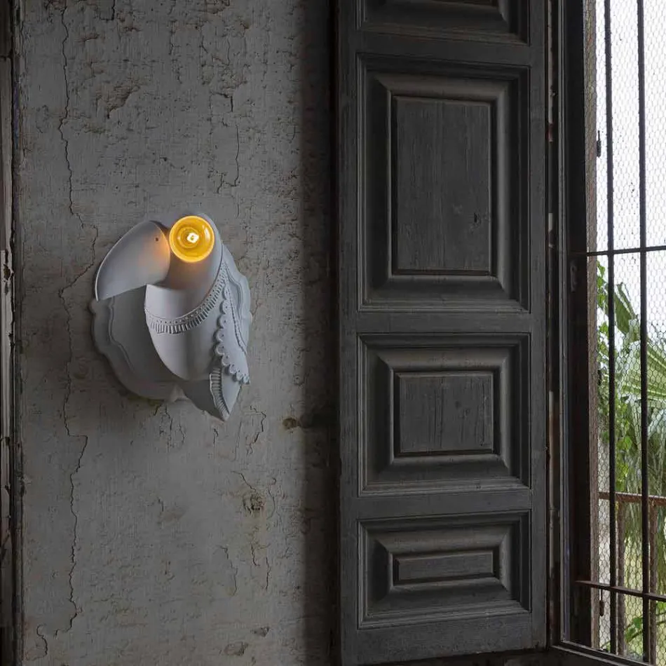 Wall Lamp in Matt White Ceramic Modern Italian Design - Tucano Viadurini