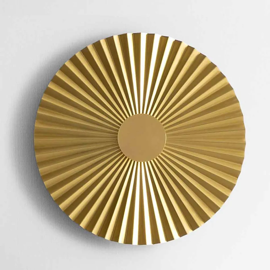 Wall Sconce in Pleated Natural Brass 2 Sizes - Pliè by Il Fanale Viadurini