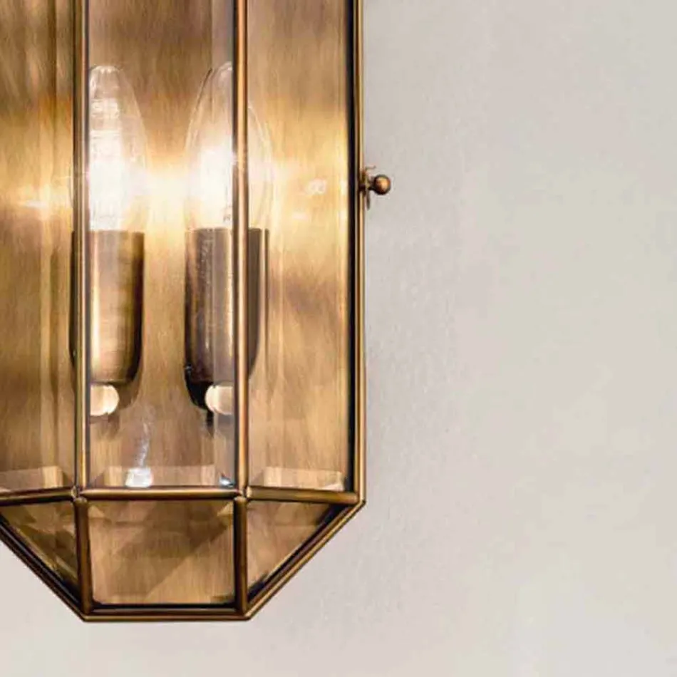 Handcrafted Wall Lamp in Glass and Brass 1 or 2 Lights - Bound by Il Fanale Viadurini