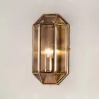 Handcrafted Wall Lamp in Glass and Brass 1 or 2 Lights - Bound by Il Fanale Viadurini