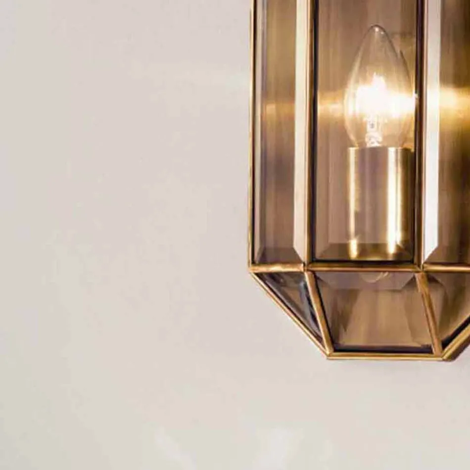 Handcrafted Wall Lamp in Glass and Brass 1 or 2 Lights - Bound by Il Fanale Viadurini