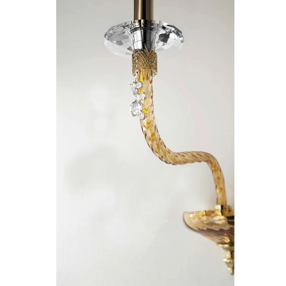 Classic Wall Lamp 2 Lights in Blown Glass and Handmade Details - Phaedra Viadurini