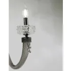 Classic Wall Lamp 2 Lights Handcrafted Luxury Glass Made in Italy - Saline Viadurini