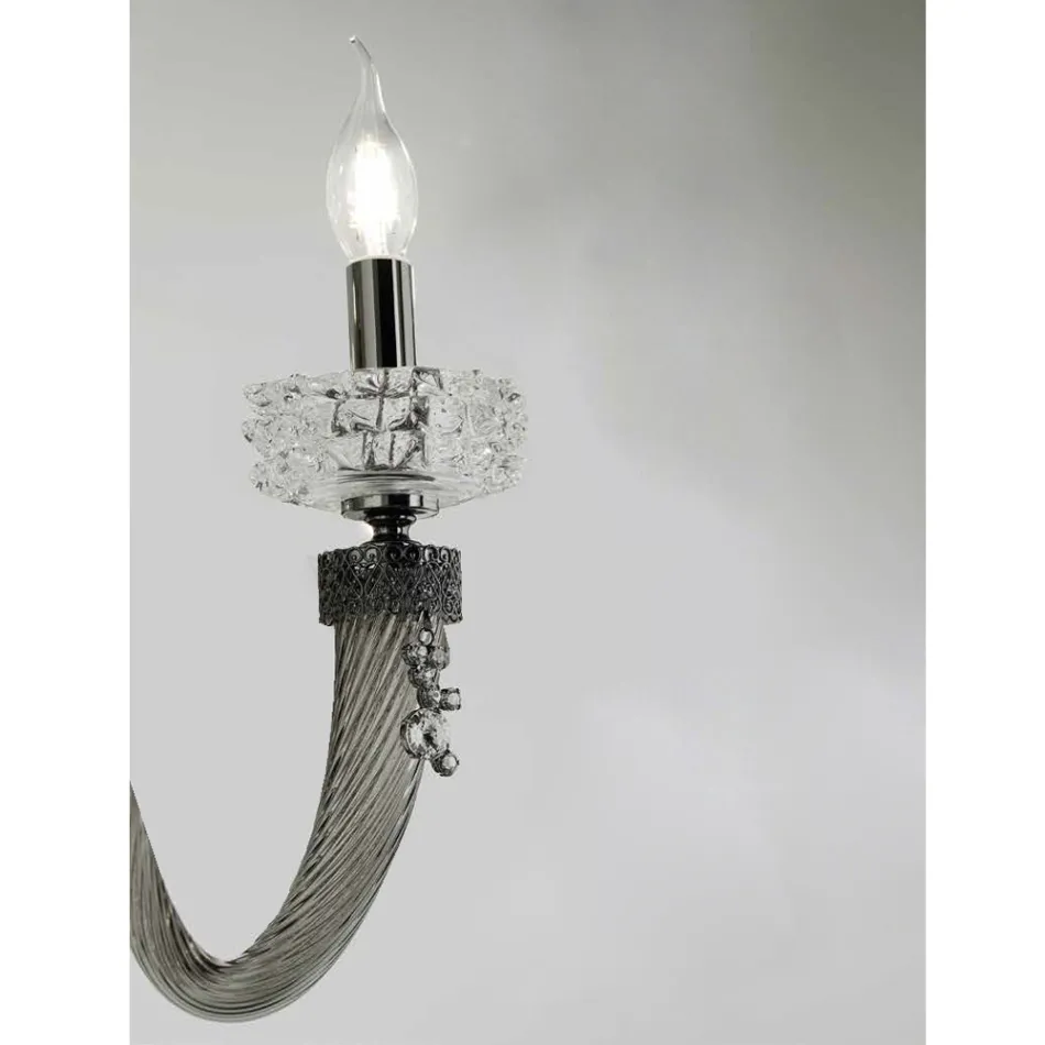 Classic Wall Lamp 2 Lights Handcrafted Luxury Glass Made in Italy - Saline Viadurini