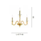 Classic Wall Lamp 3 Lights in Blown Glass and Handmade Details - Phaedra Viadurini