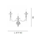 Classic Wall Lamp 3 Lights Blown Glass and Floral Details - Bluminda Viadurini