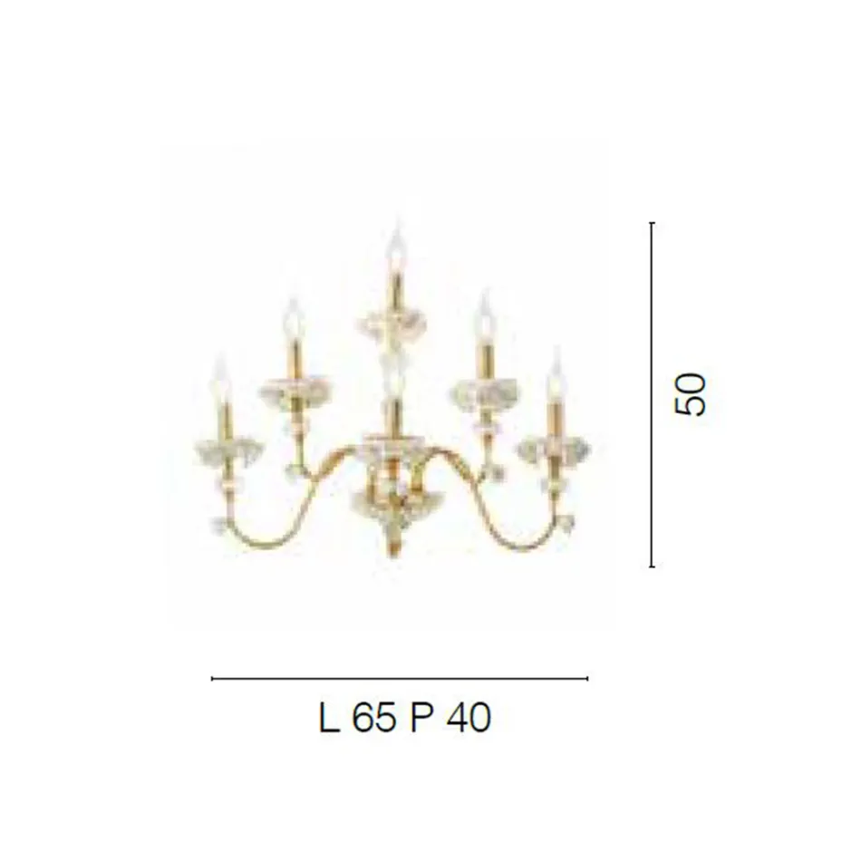 Classic Wall Lamp 6 Lights in Porcelain and Luxury Blown Glass - Eteria Viadurini