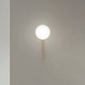 Wall Lamp with LED in Gold Painted Metal and Blown Glass - Ailanto