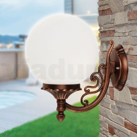 Applique with Acrylic Sphere and Die-Cast Aluminium Structure - Trovanero Viadurini