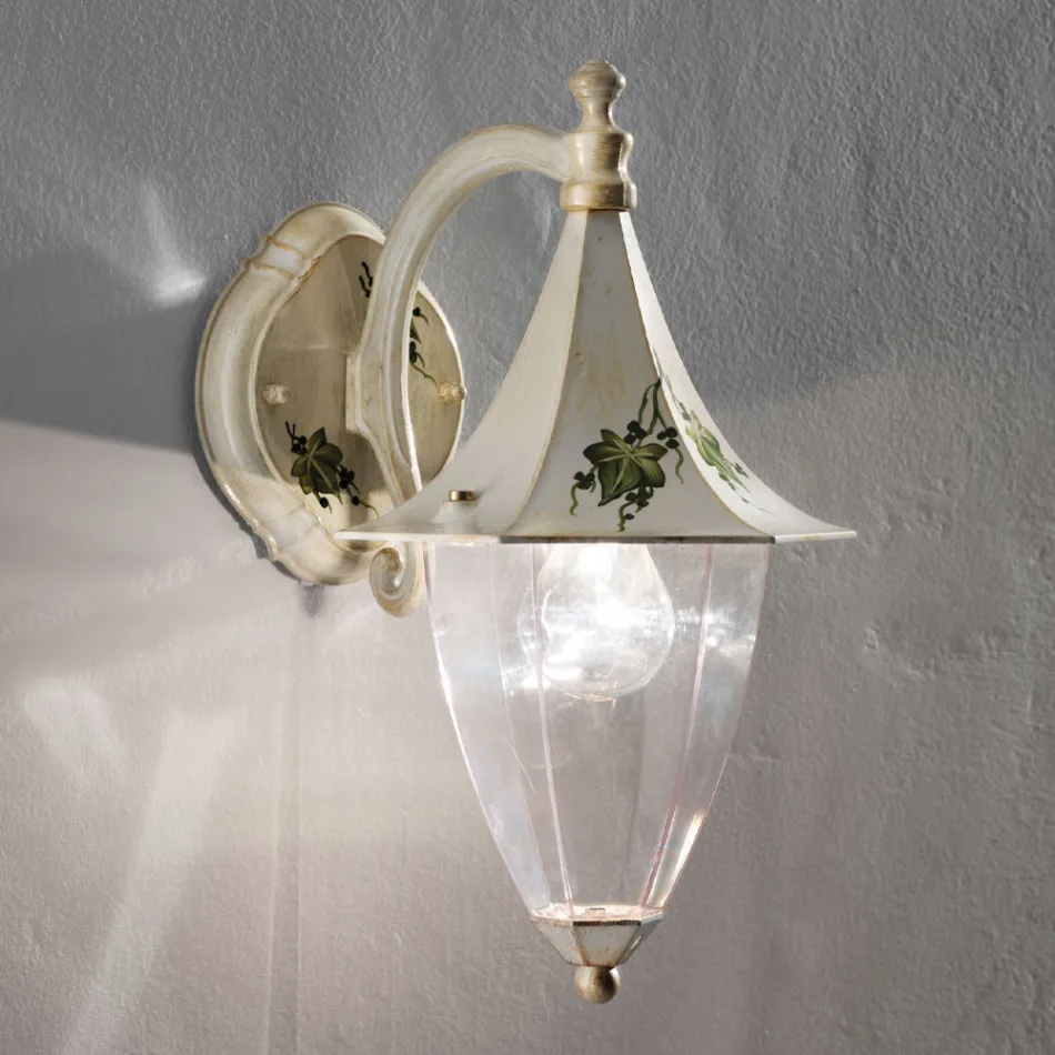 Outdoor Wall Lamp in Hand Painted Aluminium and Edere Decoration - Arezzo Viadurini