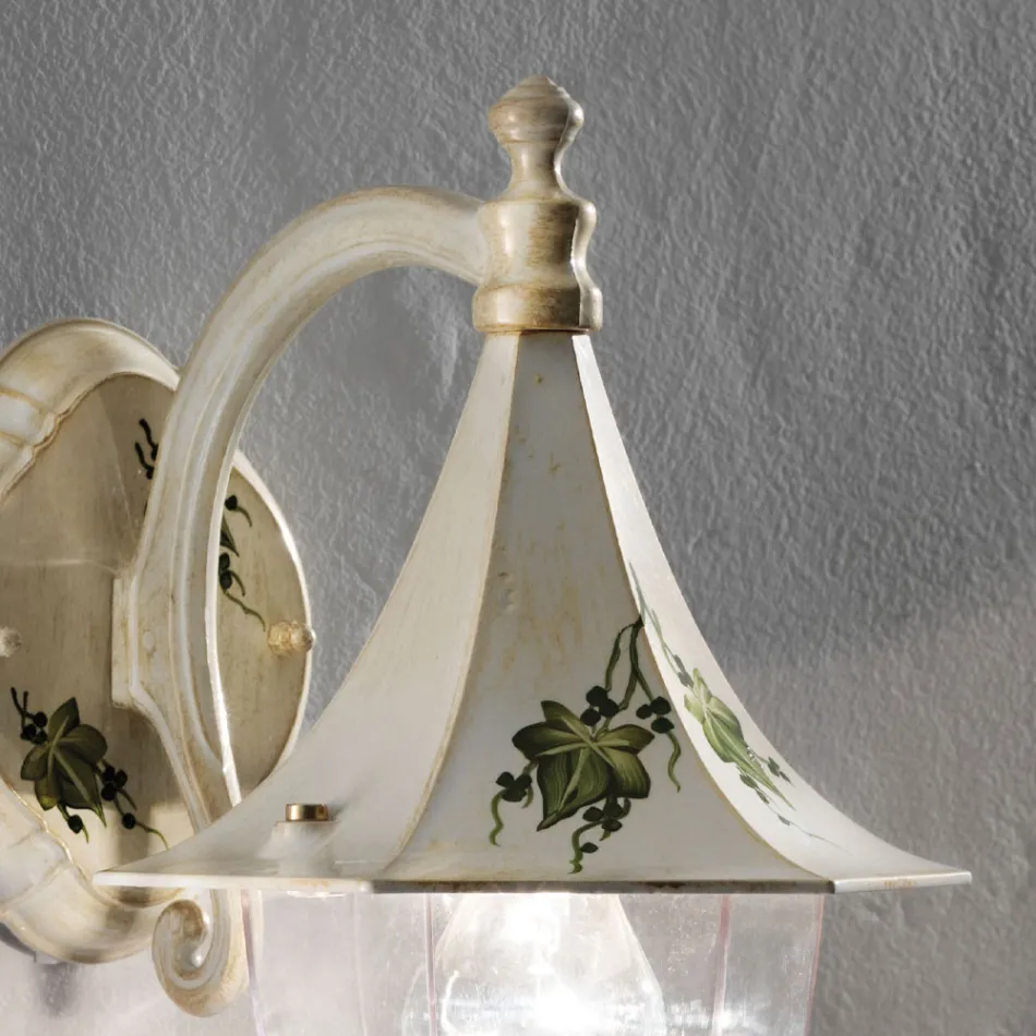 Outdoor Wall Lamp in Hand Painted Aluminium and Edere Decoration - Arezzo Viadurini