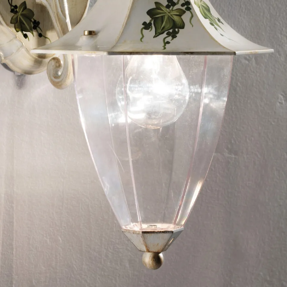 Outdoor Wall Lamp in Hand Painted Aluminium and Edere Decoration - Arezzo Viadurini