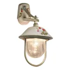 Outdoor Wall Lamp in Hand Painted Aluminium and Flowers Decor - Bari Viadurini